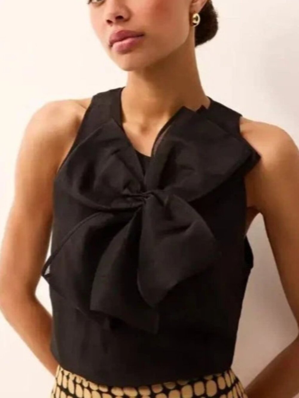 MARIE OLIVER Indira Top Black Bow Sleeveless Blouse Size XS BRAND NEW WITH TAGS
